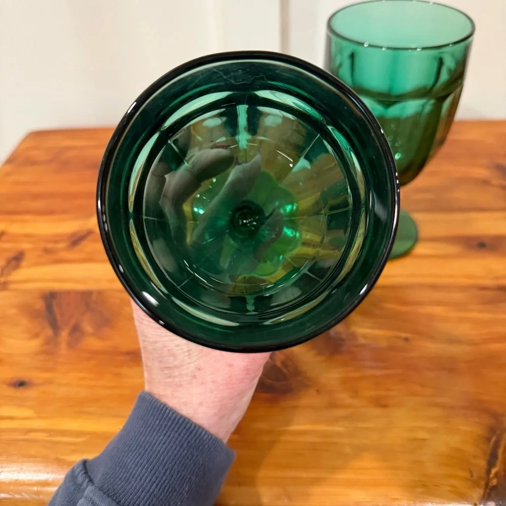 Libbey Glass Company Iced Tea Glass Gibraltar Juniper Green Set of 2